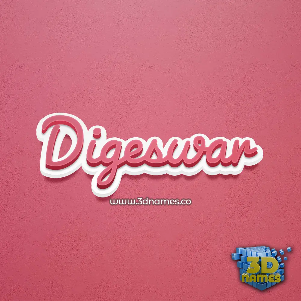 digeswar in Red Scribble style - 3D name wallpaper