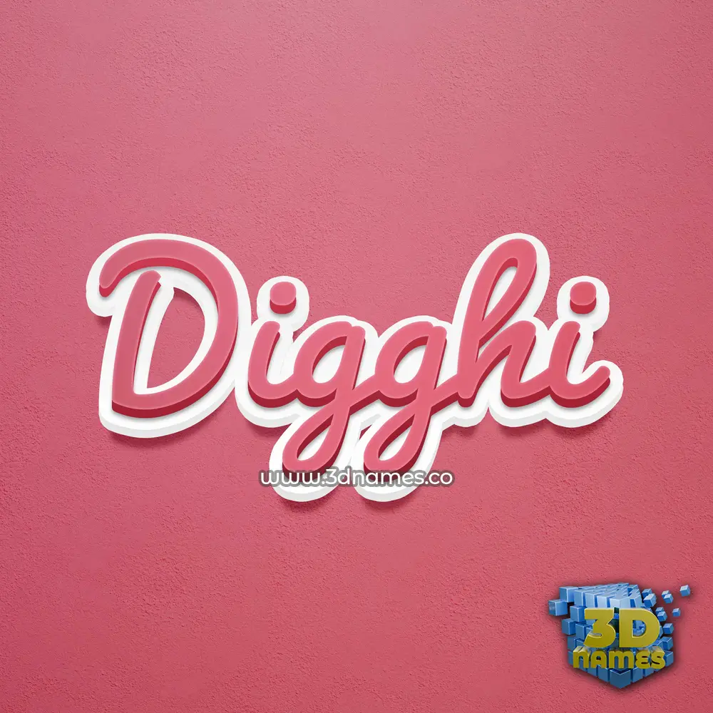 digghi in Red Scribble style - 3D name wallpaper