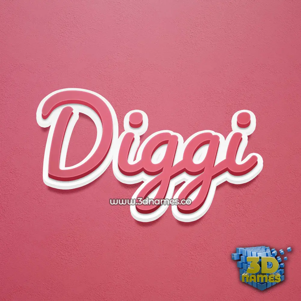diggi in Red Scribble style - 3D name wallpaper