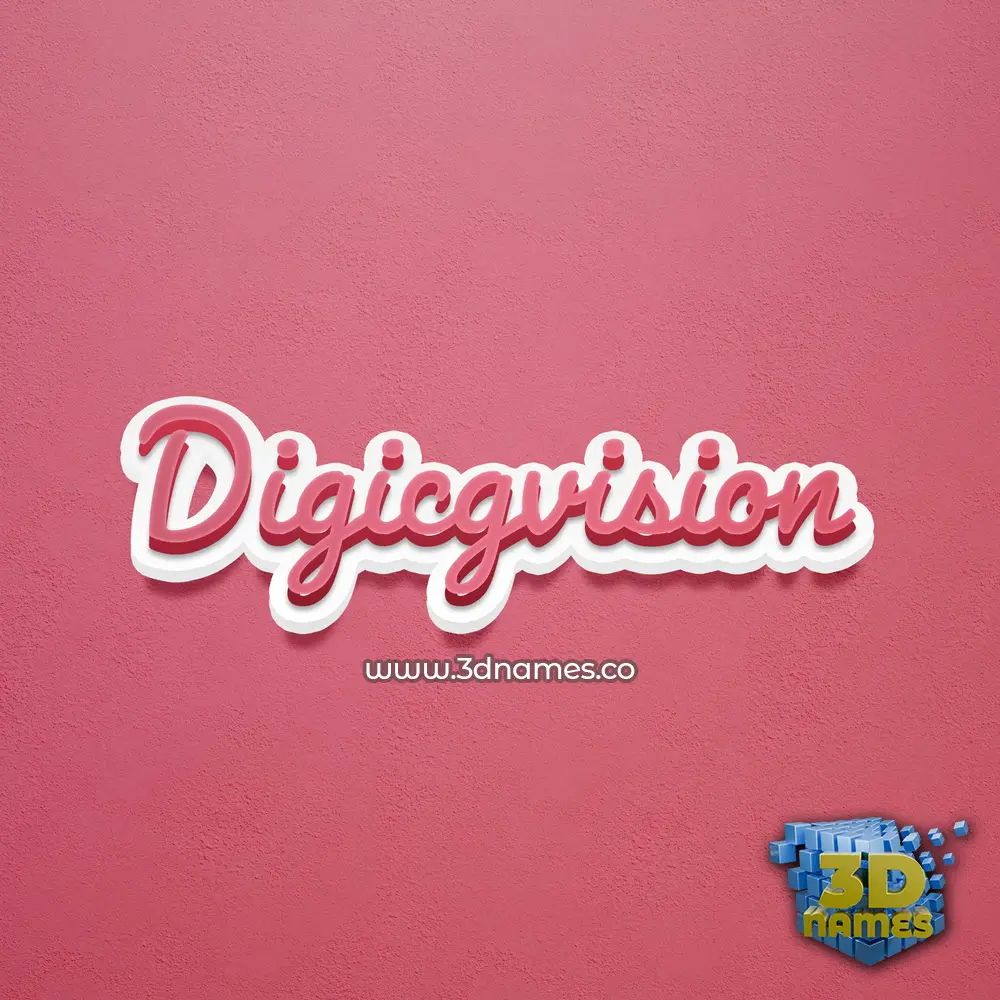 digicgvision in Red Scribble style - 3D name wallpaper