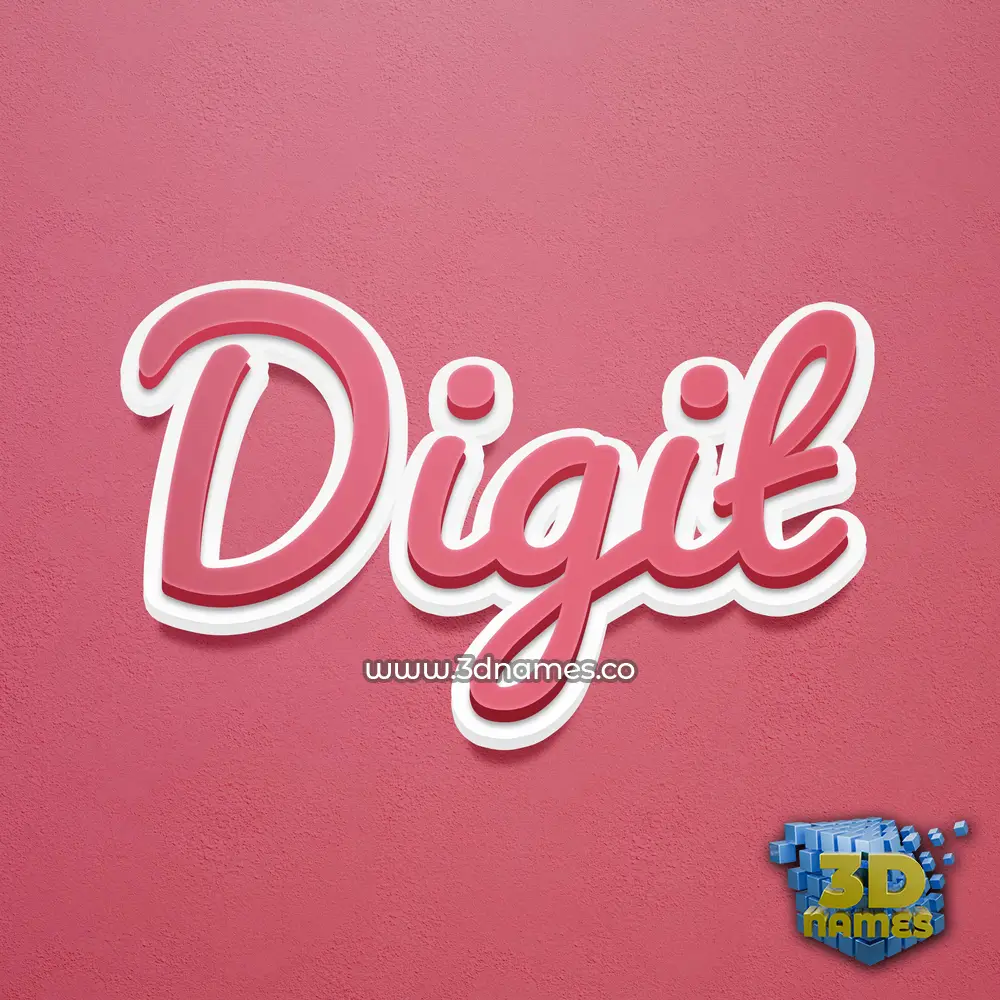 digit in Red Scribble style - 3D name wallpaper