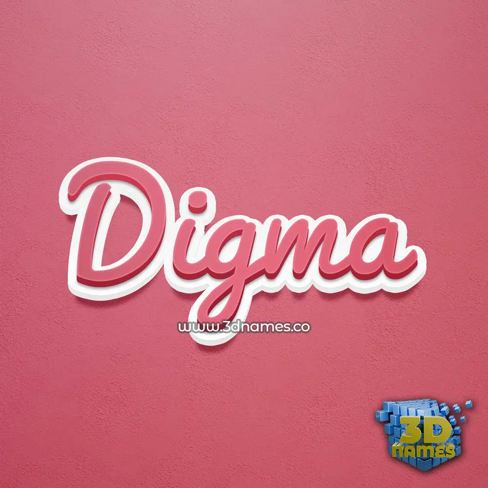 digma in Red Scribble style - 3D name wallpaper