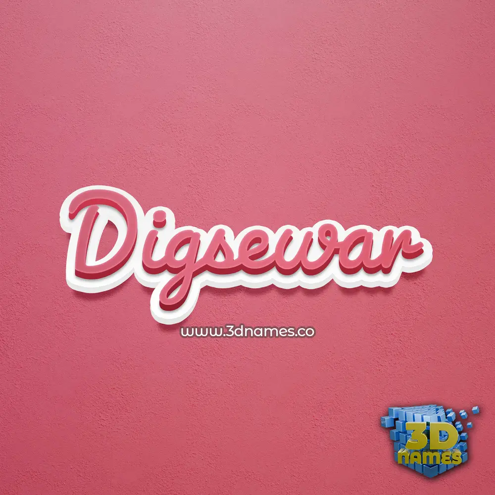 digsewar in Red Scribble style - 3D name wallpaper