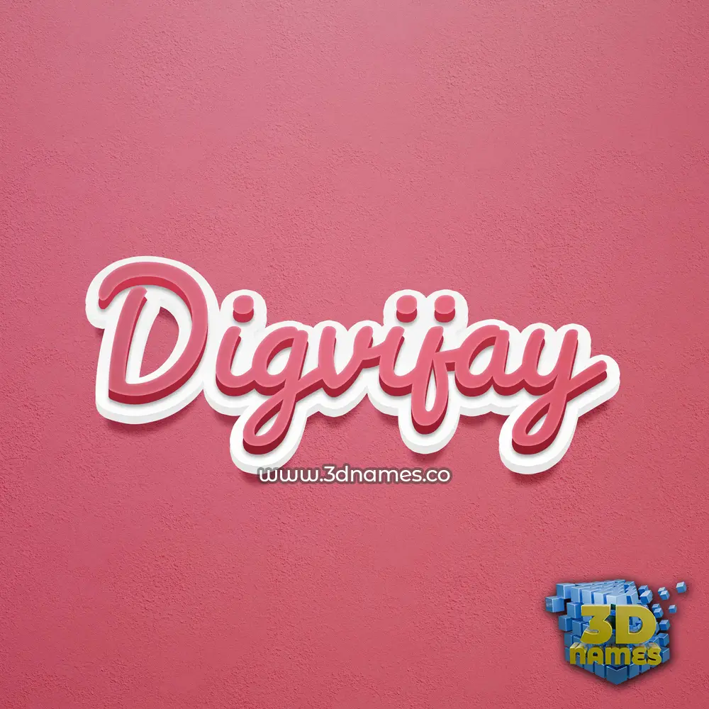 digvijay in Red Scribble style - 3D name wallpaper