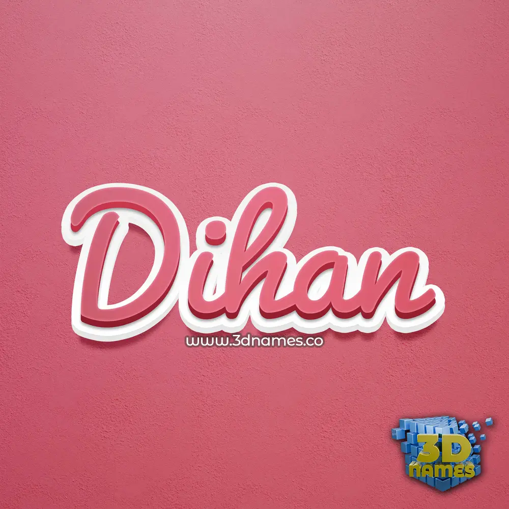 dihan in Red Scribble style - 3D name wallpaper