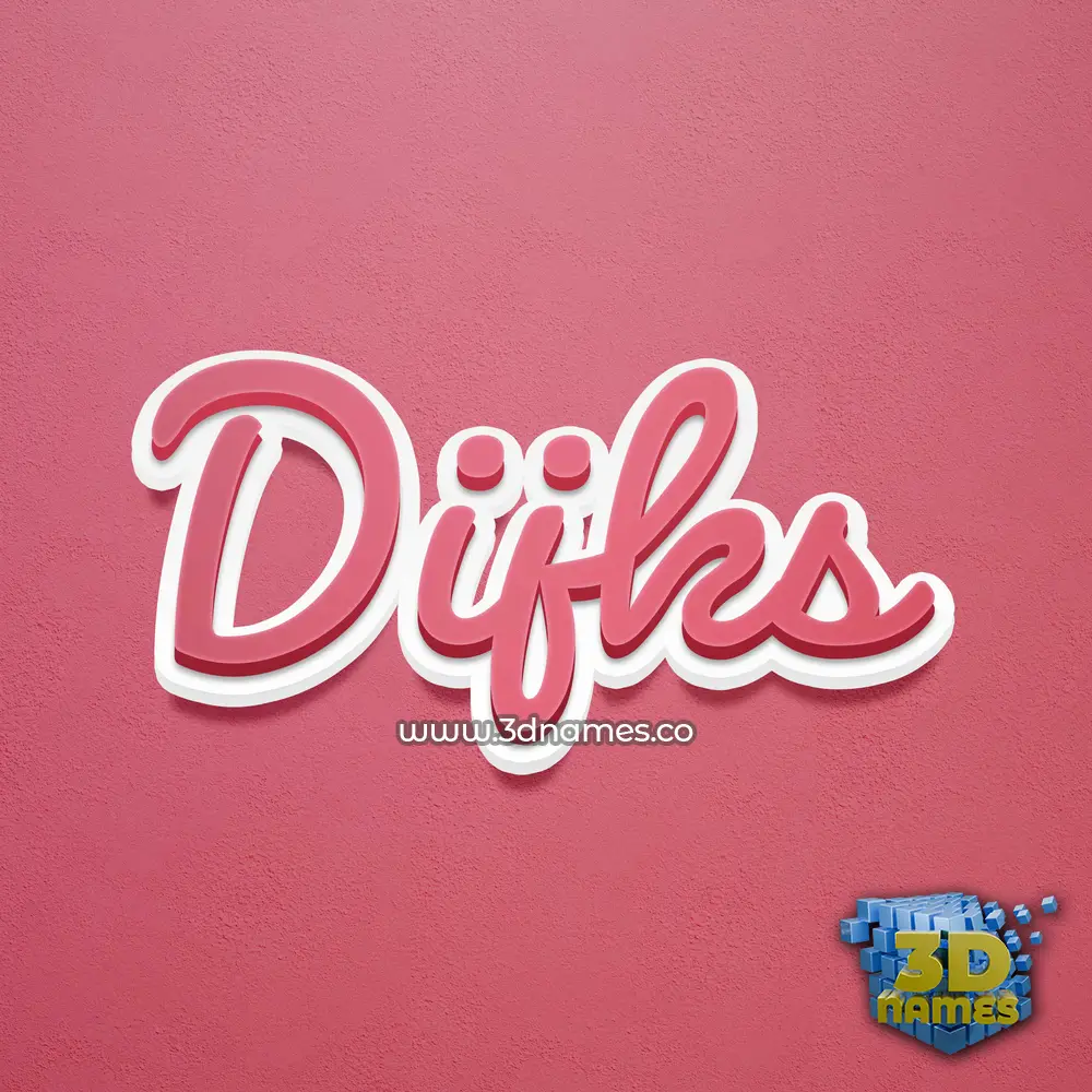 dijks in Red Scribble style - 3D name wallpaper