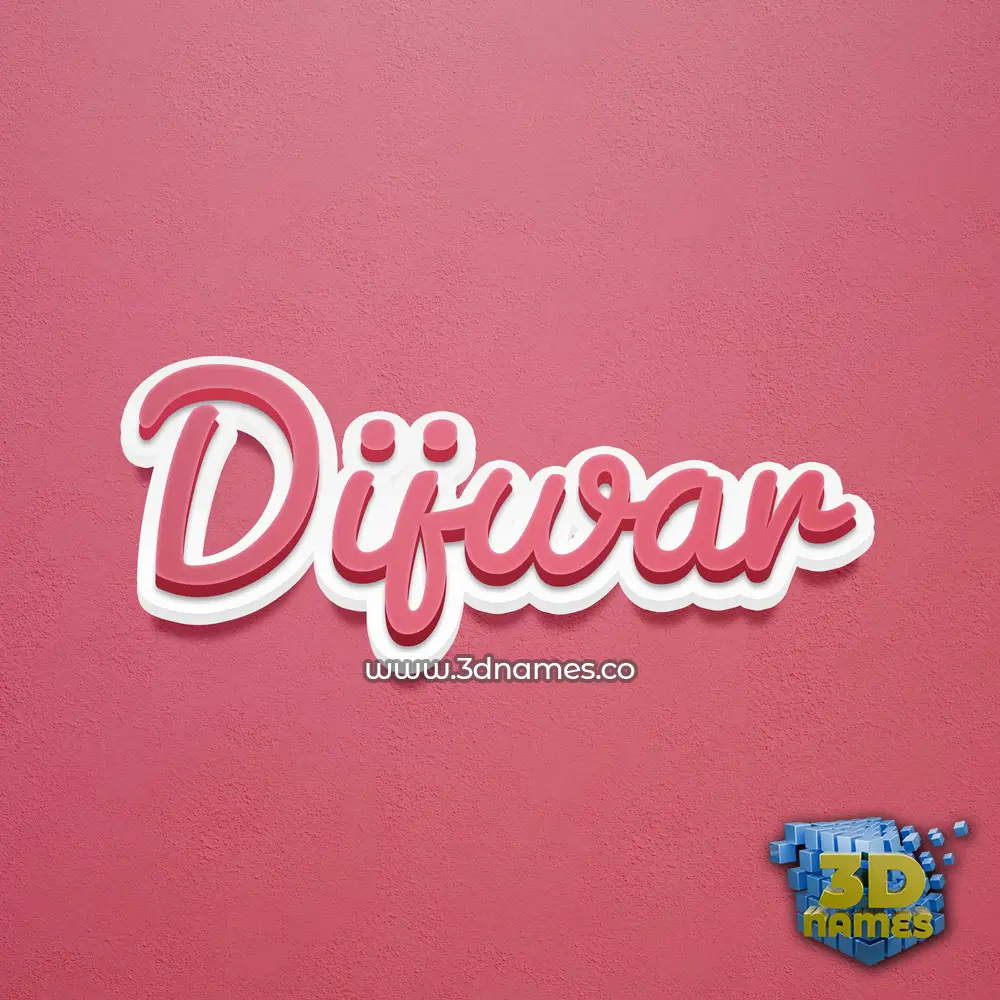 dijwar in Red Scribble style - 3D name wallpaper
