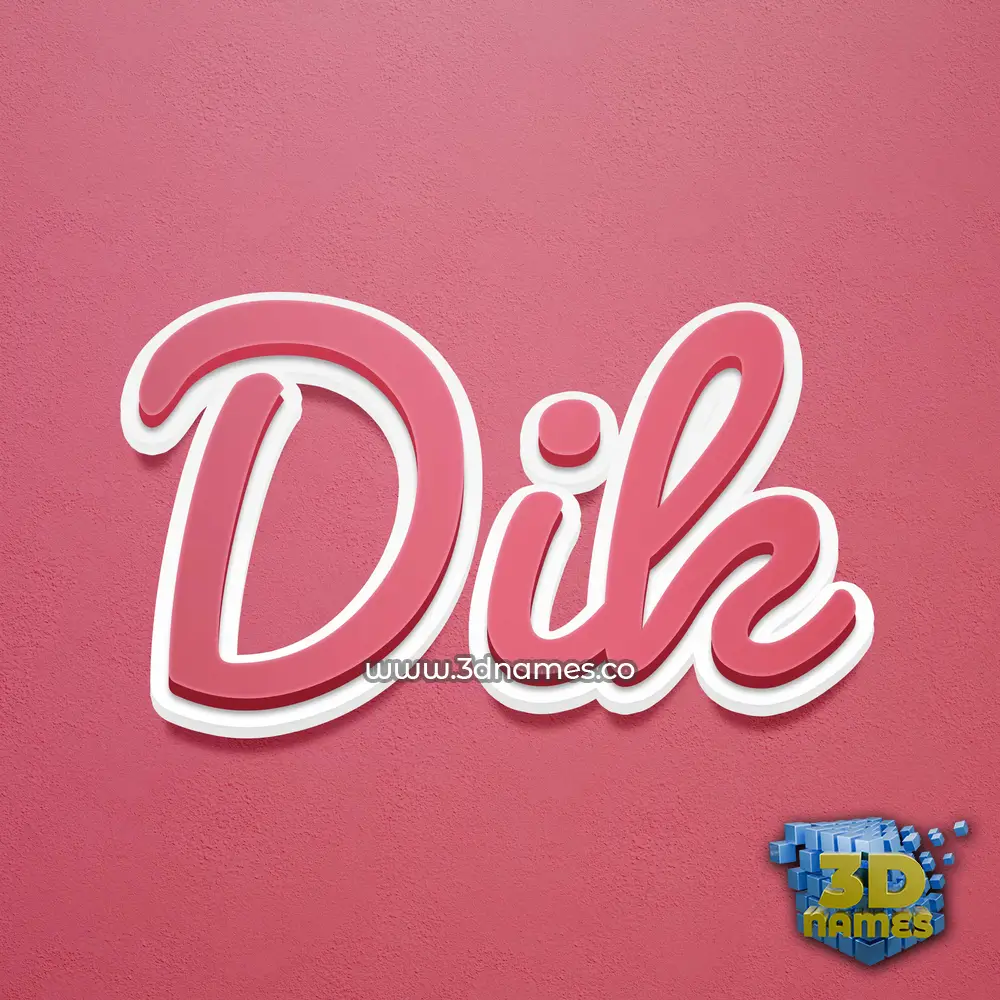 dik in Red Scribble style - 3D name wallpaper
