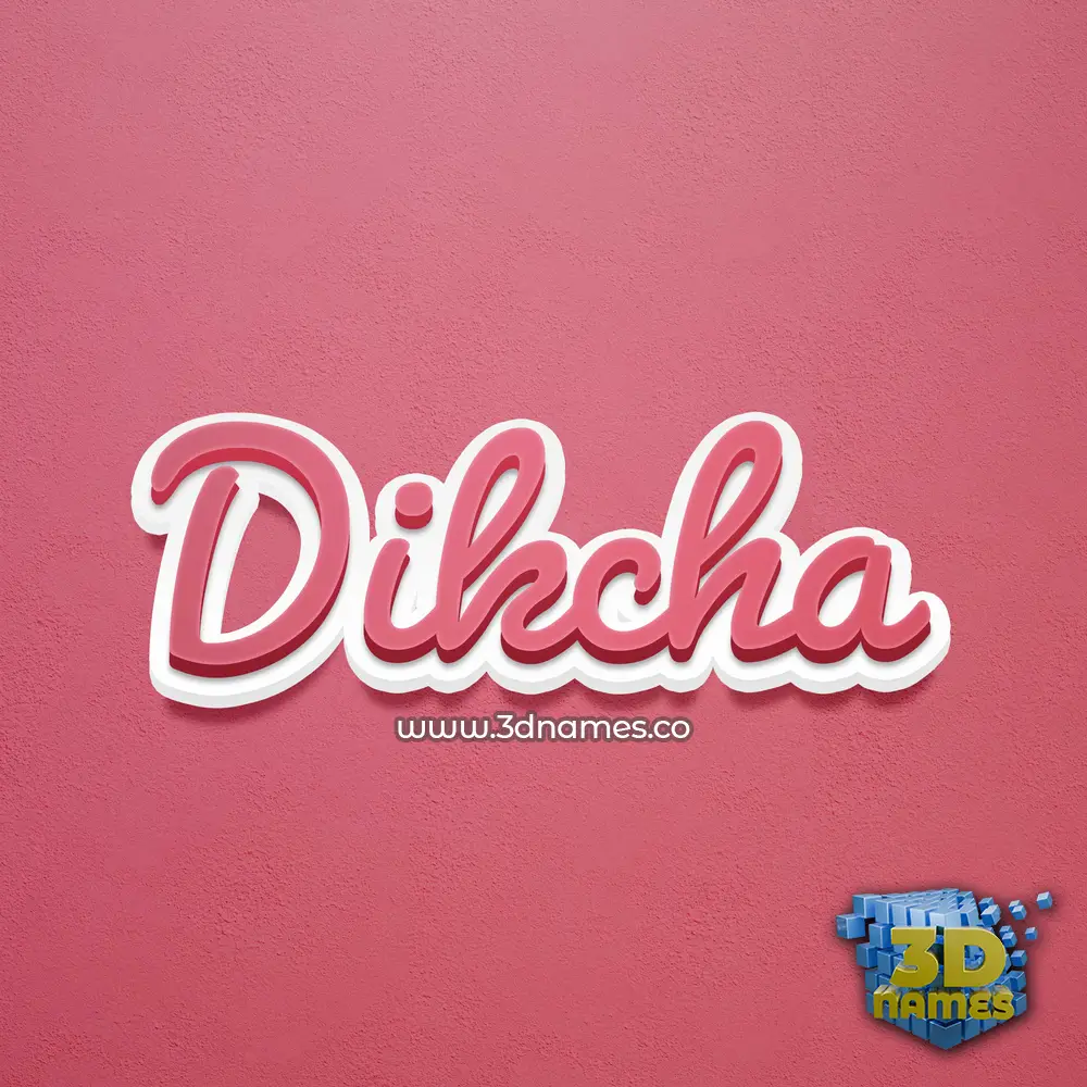dikcha in Red Scribble style - 3D name wallpaper