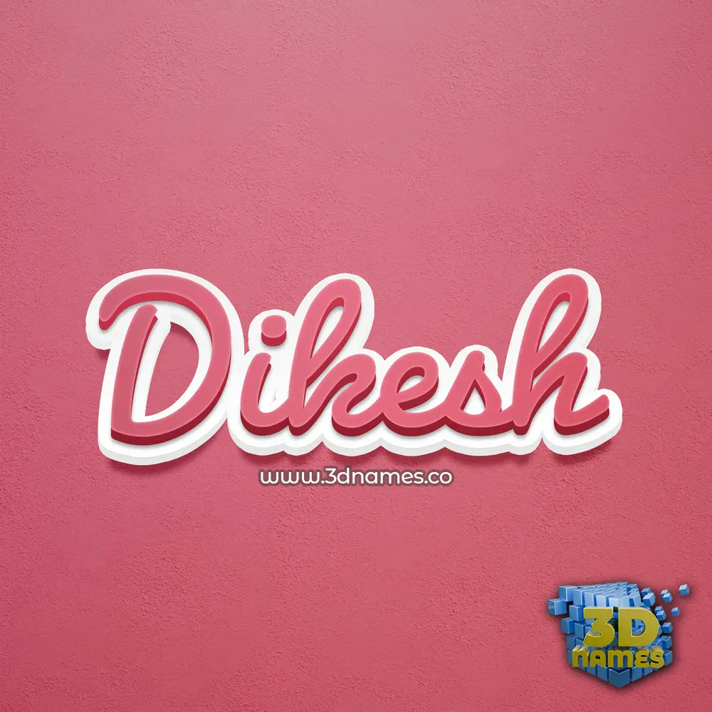 dikesh in Red Scribble style - 3D name wallpaper