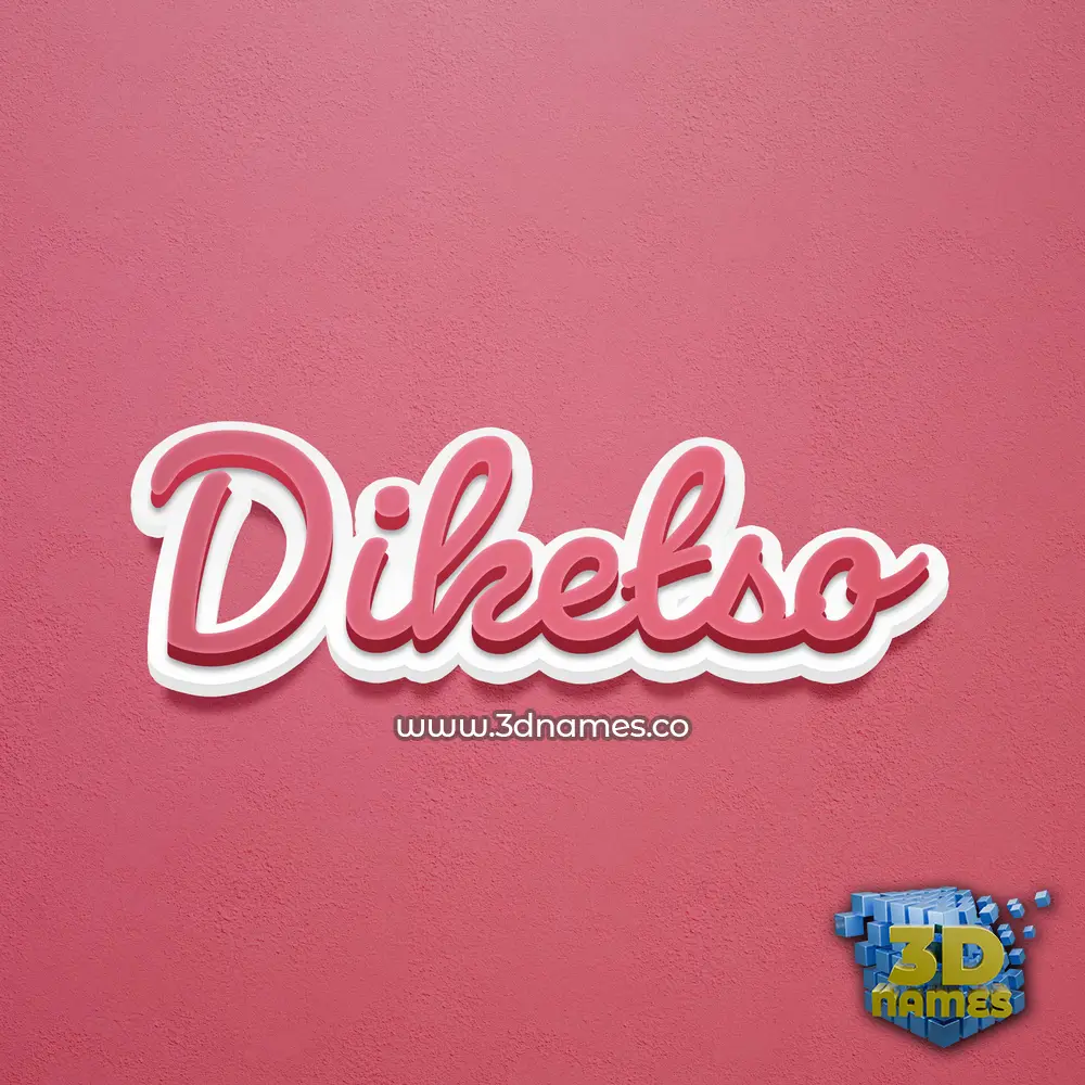 diketso in Red Scribble style - 3D name wallpaper