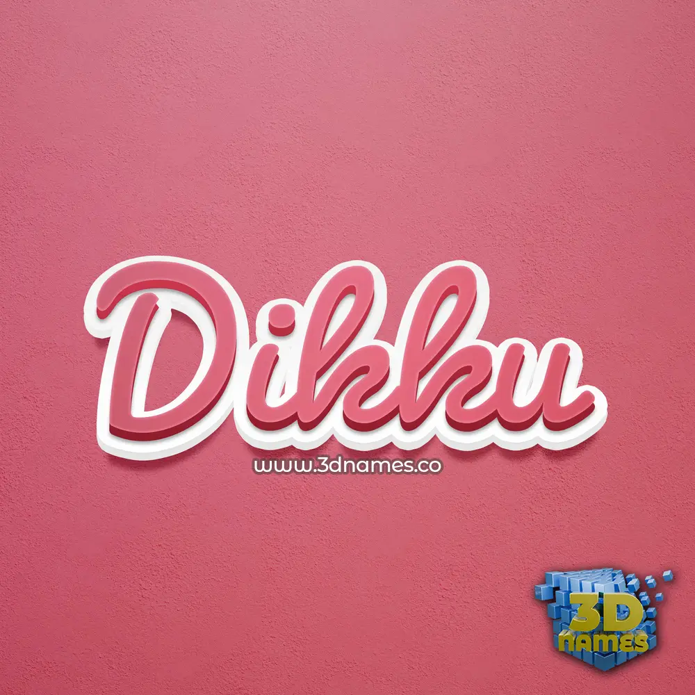 dikku in Red Scribble style - 3D name wallpaper