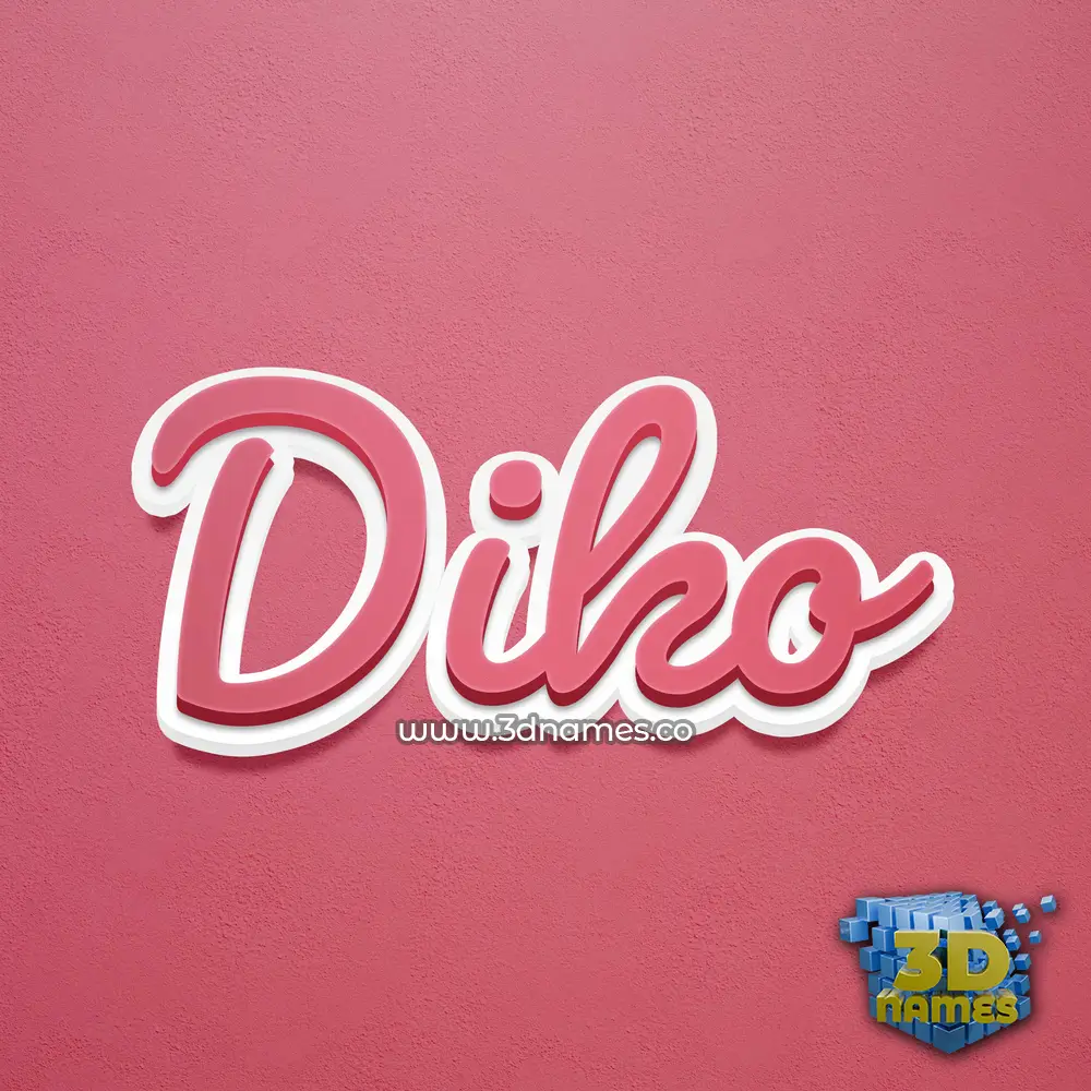 diko in Red Scribble style - 3D name wallpaper