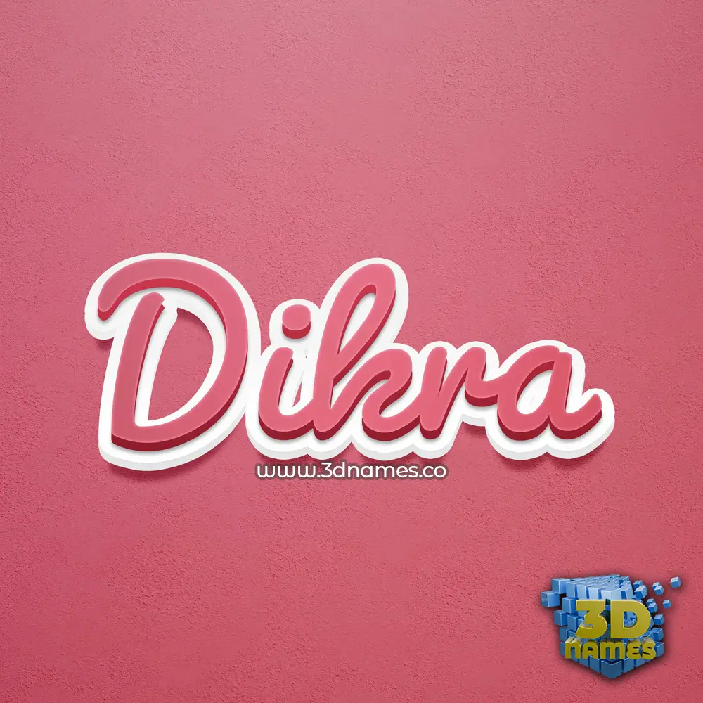 dikra in Red Scribble style - 3D name wallpaper