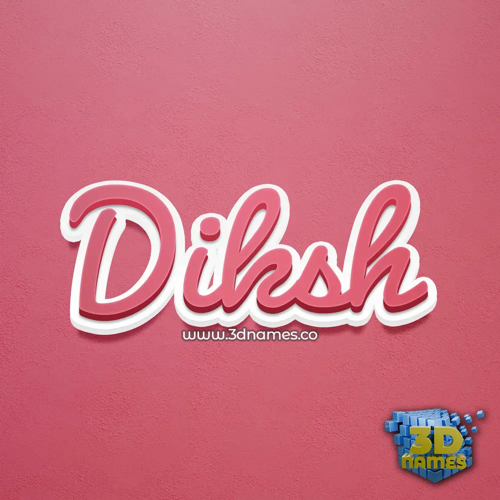 diksh in Red Scribble style - 3D name wallpaper