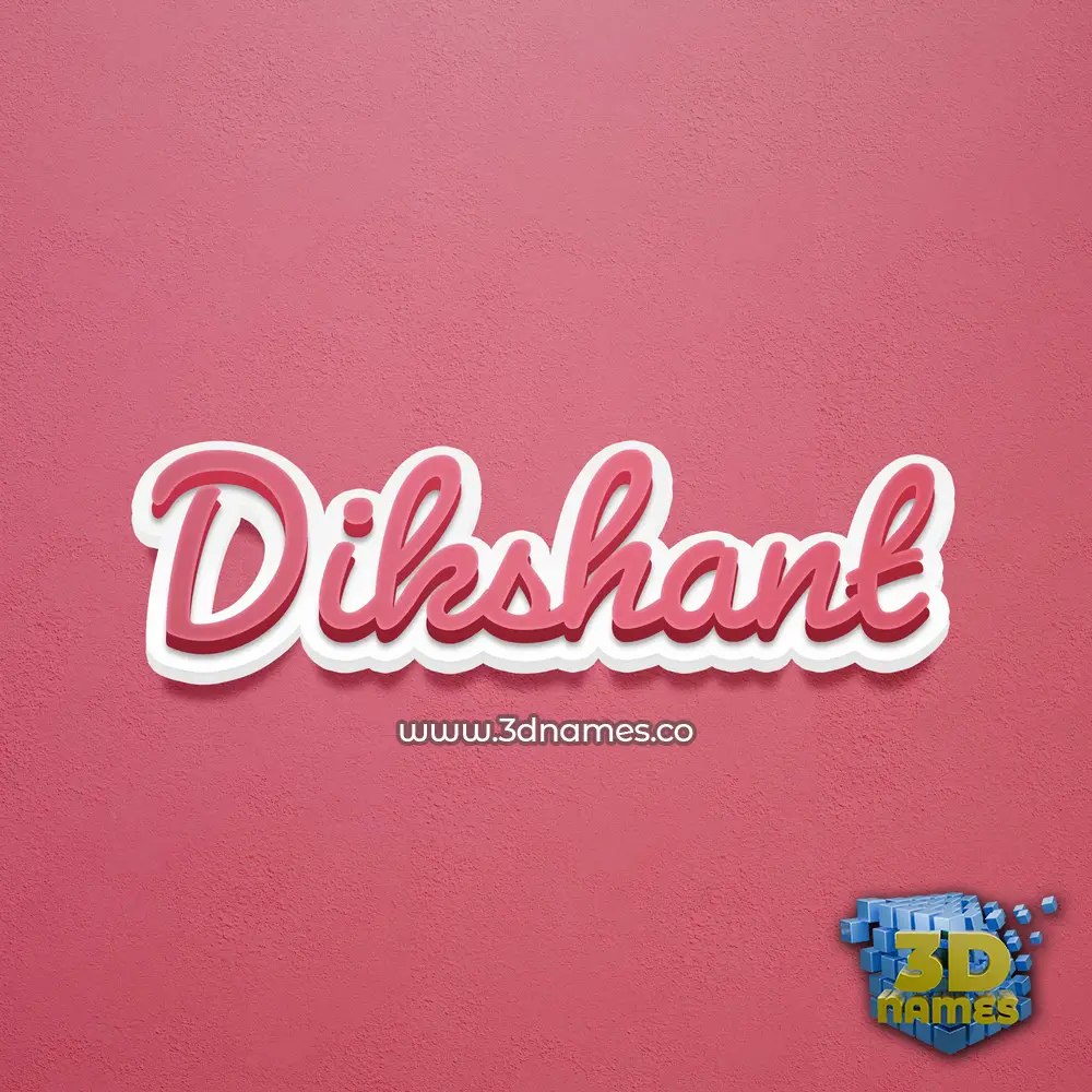 dikshant in Red Scribble style - 3D name wallpaper