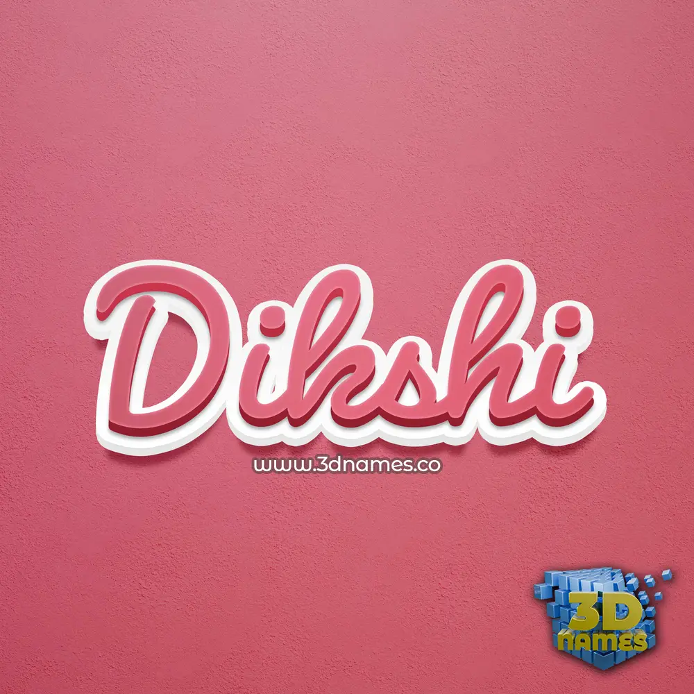 dikshi in Red Scribble style - 3D name wallpaper