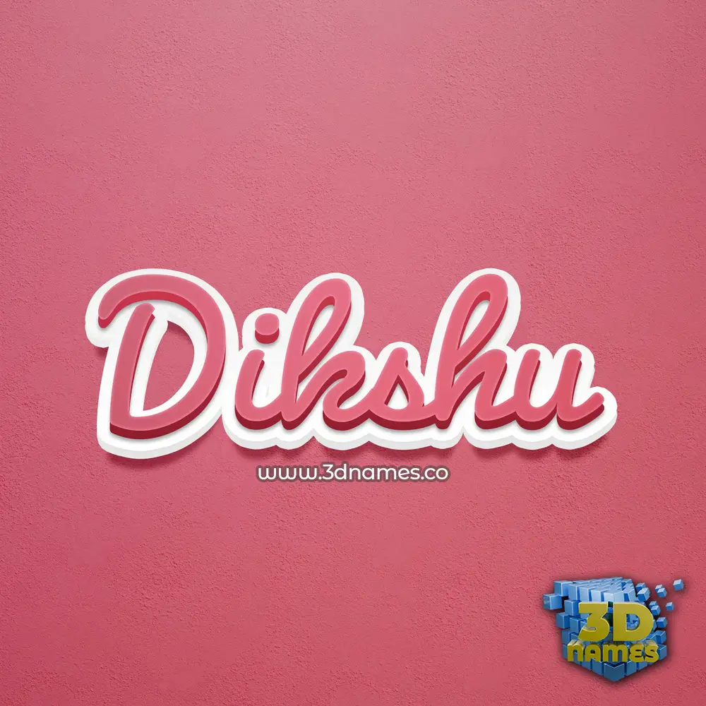 dikshu in Red Scribble style - 3D name wallpaper