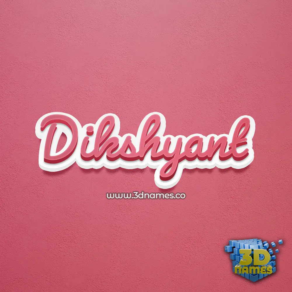 dikshyant in Red Scribble style - 3D name wallpaper