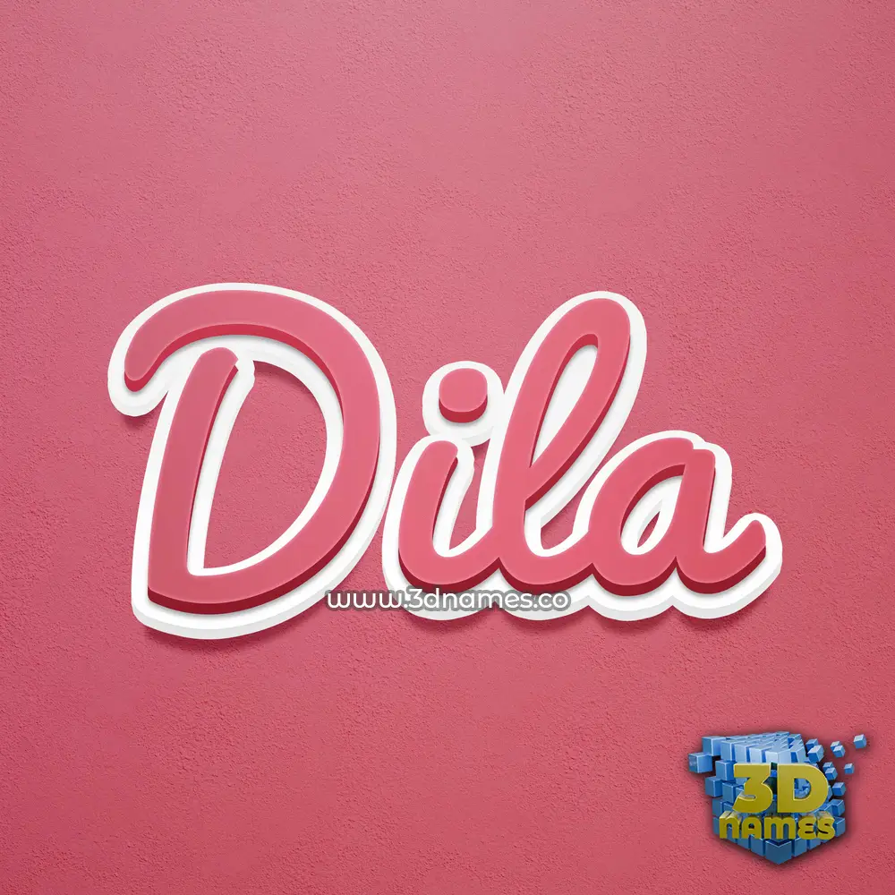 dila in Red Scribble style - 3D name wallpaper