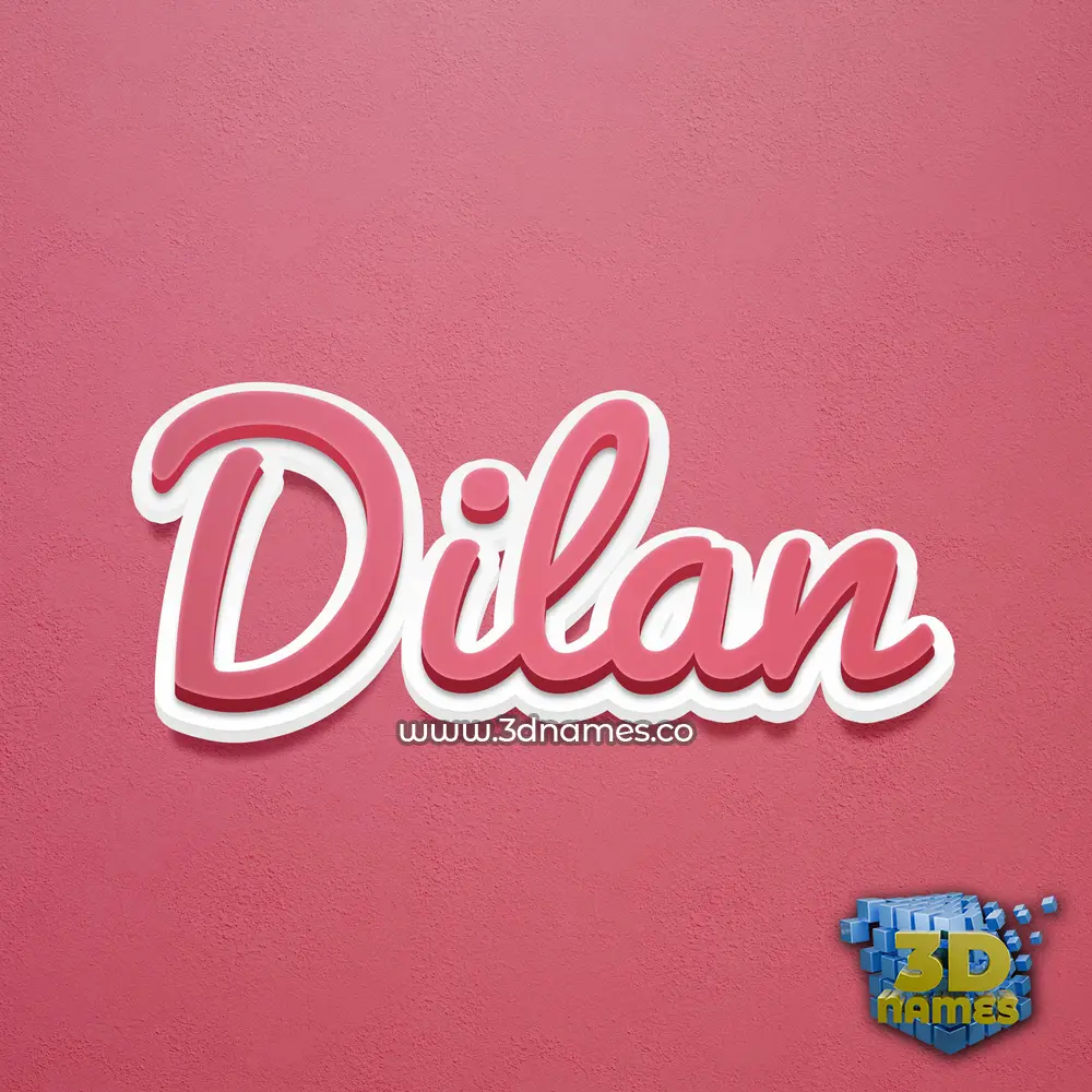 dilan in Red Scribble style - 3D name wallpaper