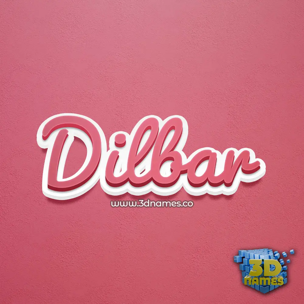 dilbar in Red Scribble style - 3D name wallpaper