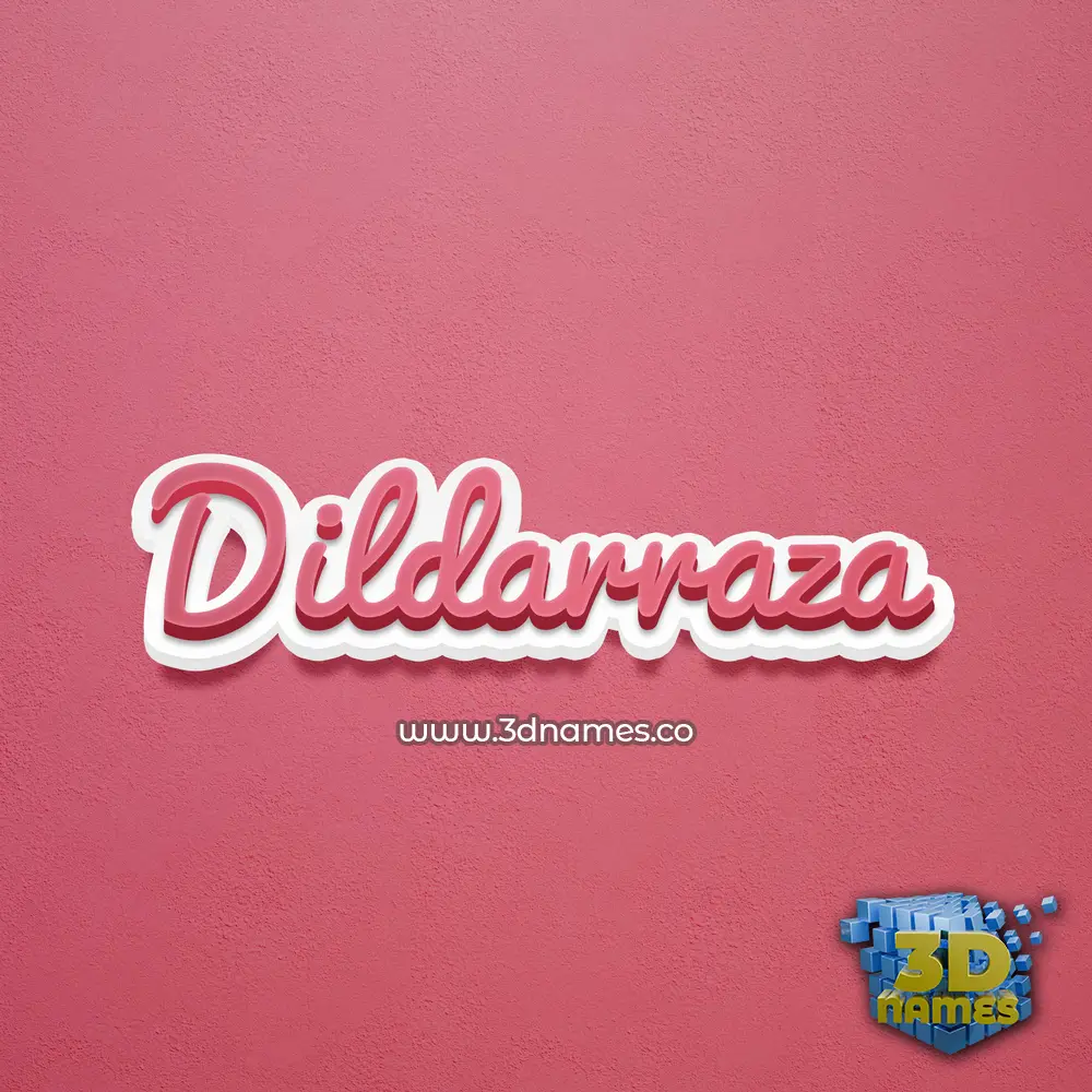 dildarraza in Red Scribble style - 3D name wallpaper