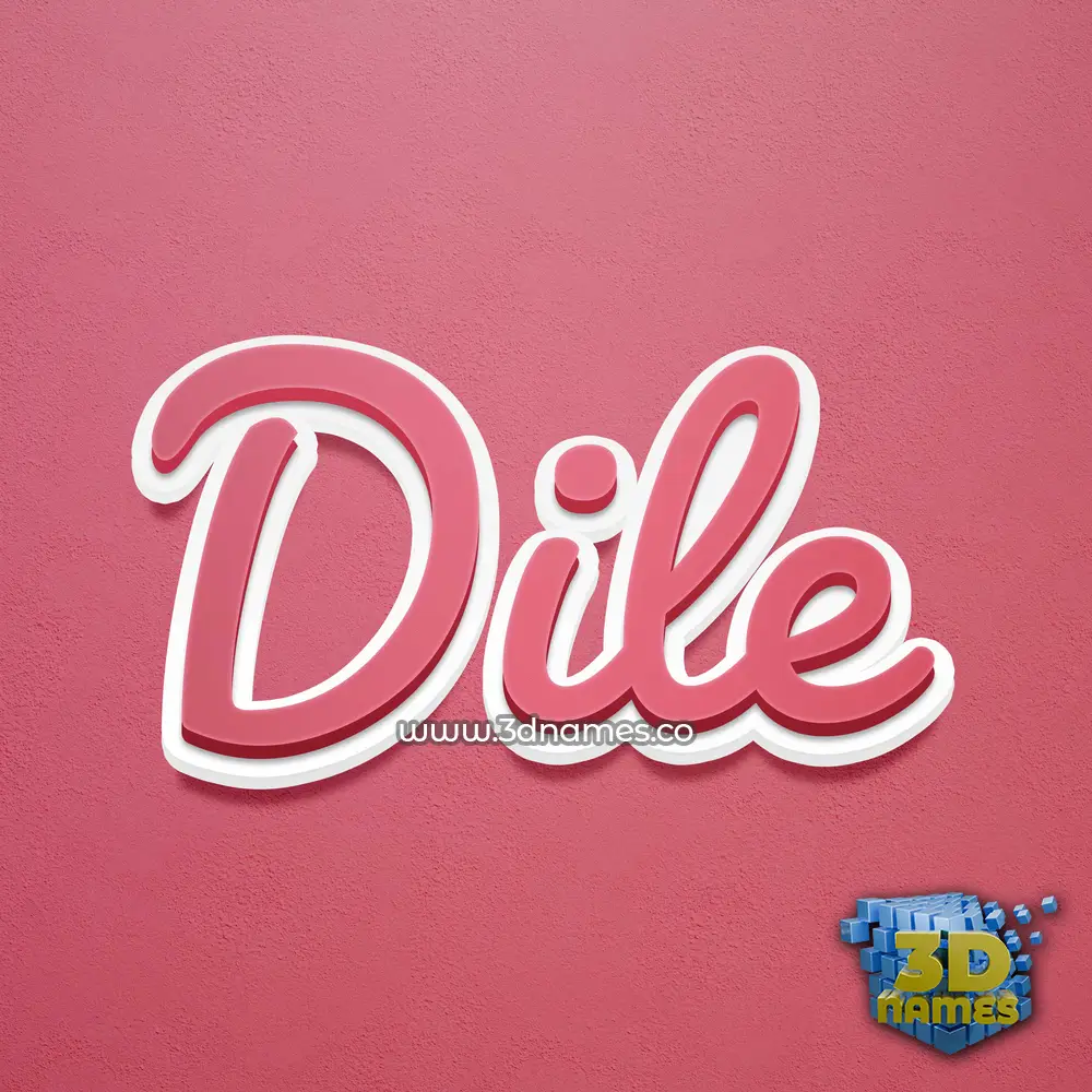 dile in Red Scribble style - 3D name wallpaper
