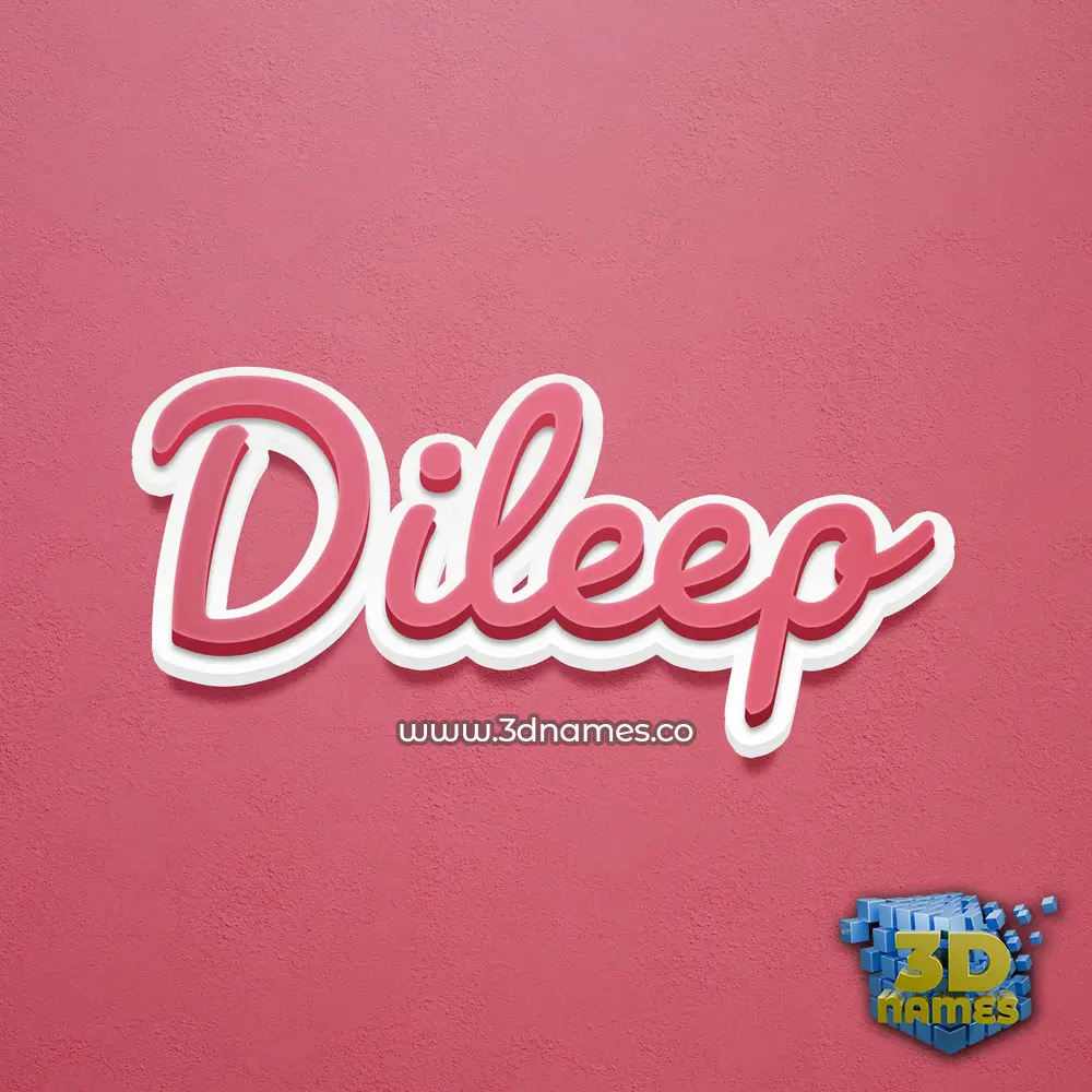 dileep in Red Scribble style - 3D name wallpaper