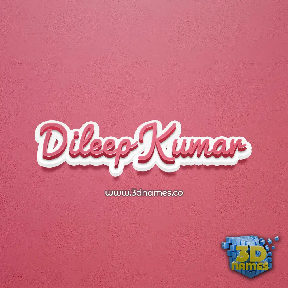 dileep kumar in Red Scribble style - 3D name wallpaper