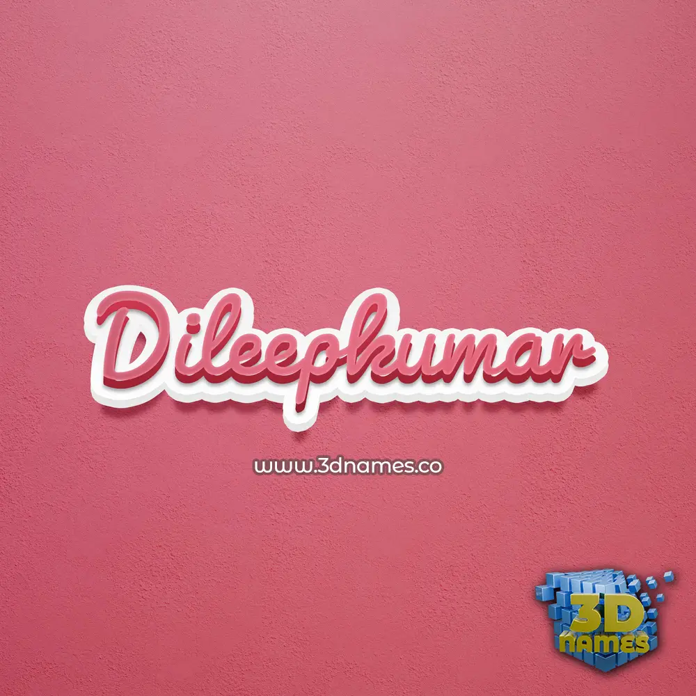 dileepkumar in Red Scribble style - 3D name wallpaper