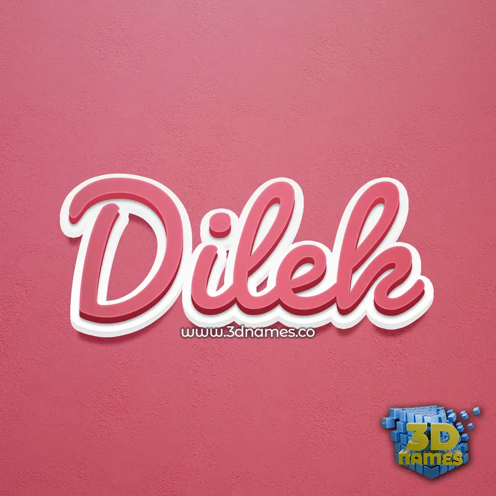 dilek in Red Scribble style - 3D name wallpaper