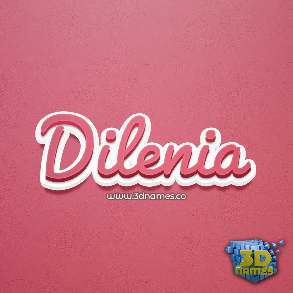 dilenia in Red Scribble style - 3D name wallpaper