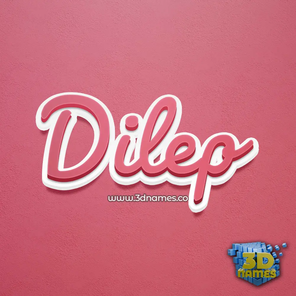 dilep in Red Scribble style - 3D name wallpaper