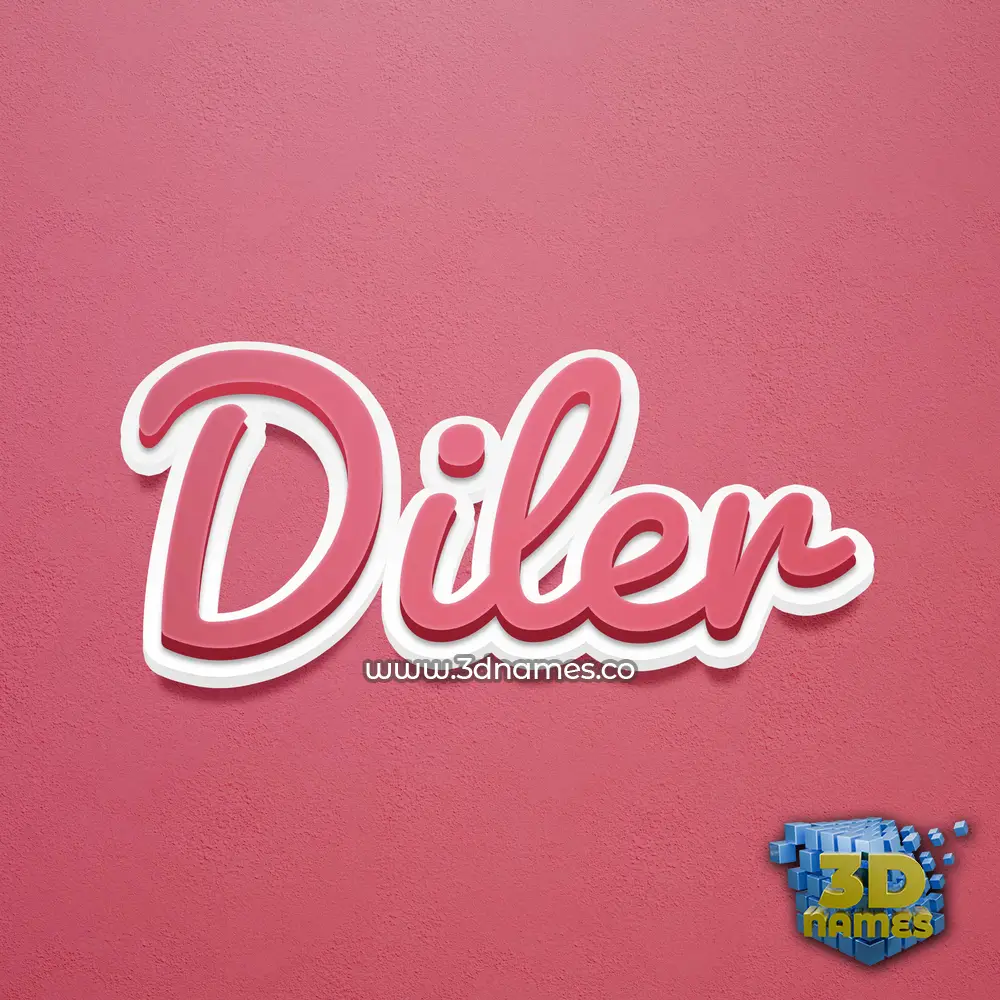 diler in Red Scribble style - 3D name wallpaper