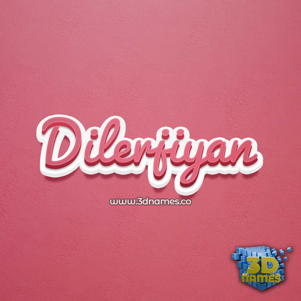 dilerjiyan in Red Scribble style - 3D name wallpaper
