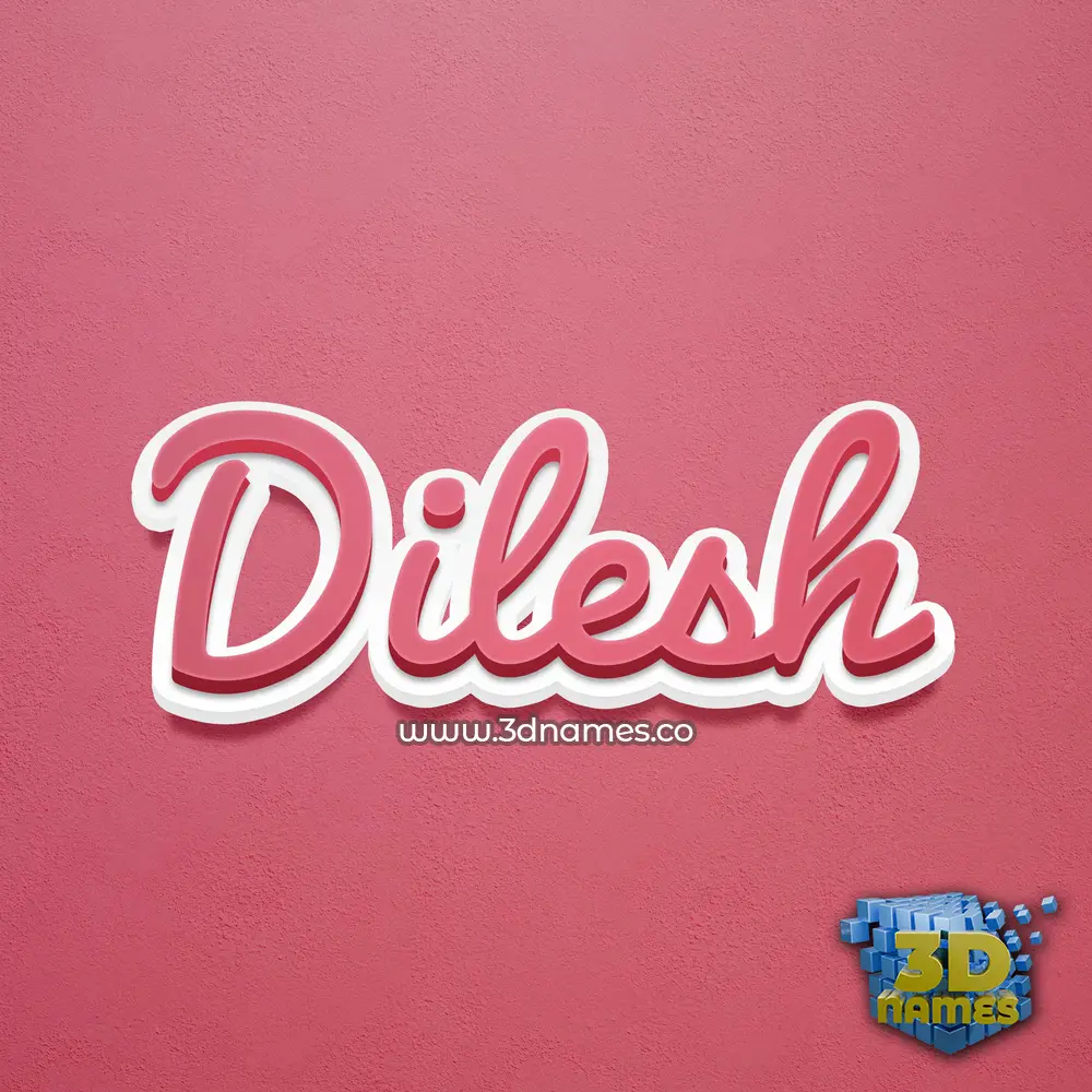 dilesh in Red Scribble style - 3D name wallpaper