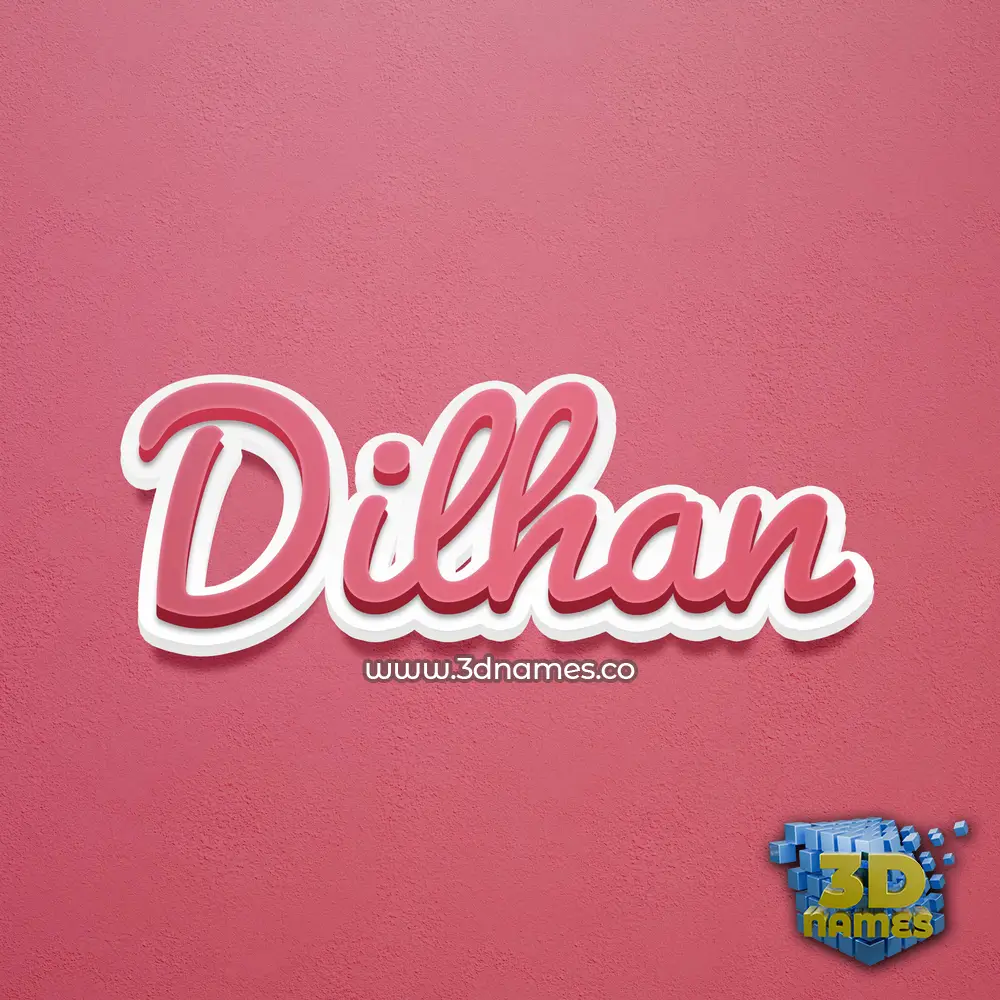 dilhan in Red Scribble style - 3D name wallpaper