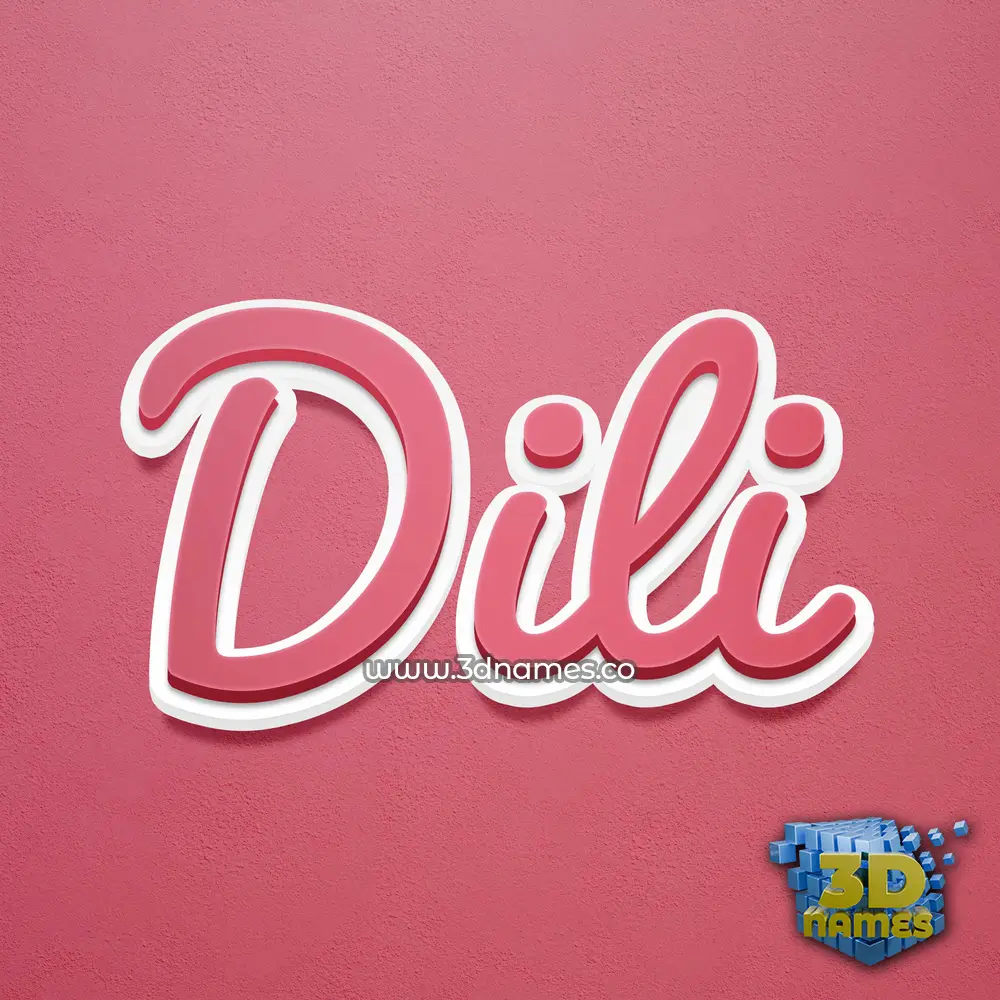 dili in Red Scribble style - 3D name wallpaper