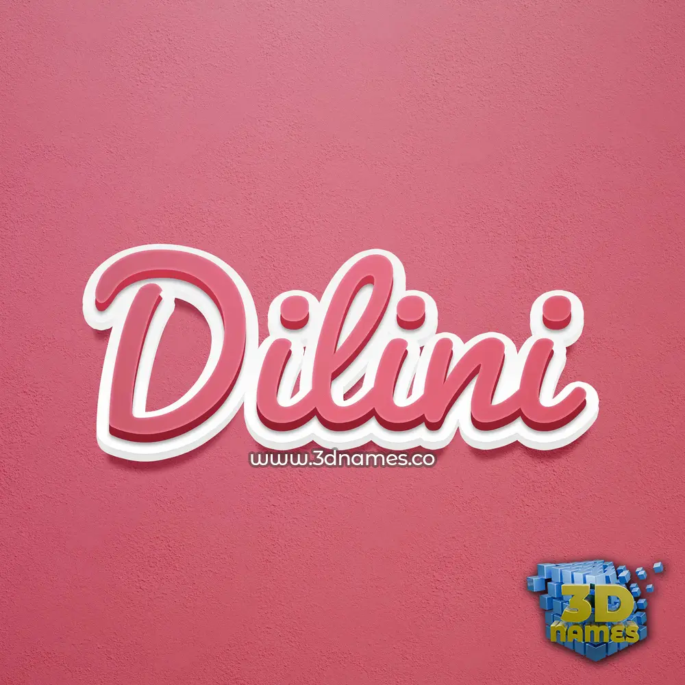 dilini in Red Scribble style - 3D name wallpaper