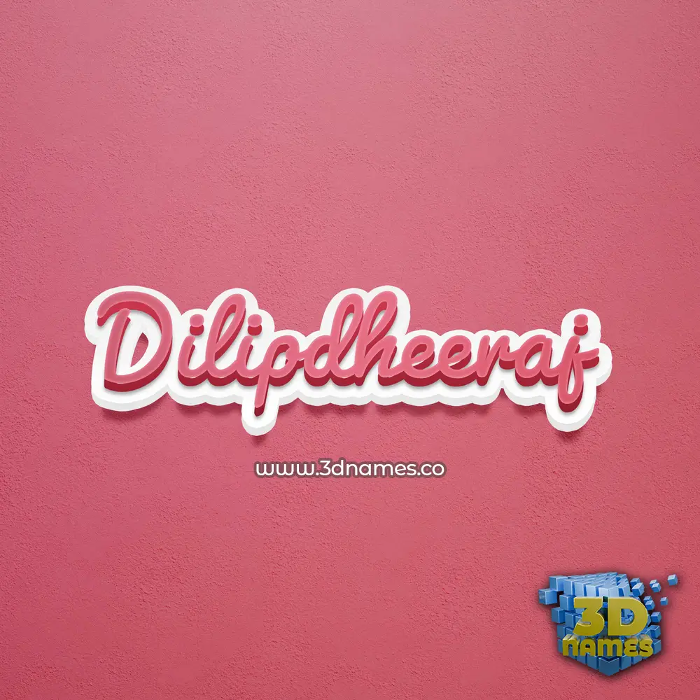 dilipdheeraj in Red Scribble style - 3D name wallpaper