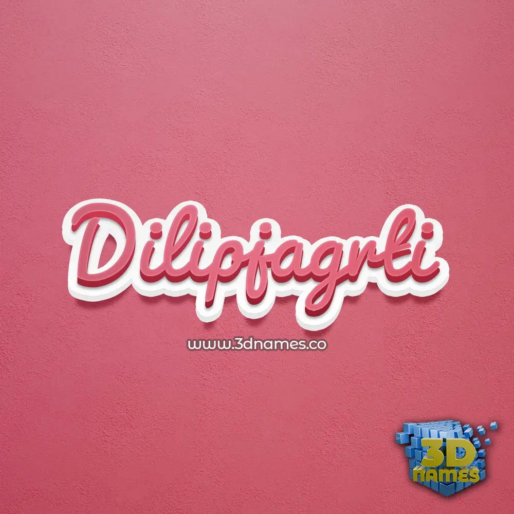 dilipjagrti in Red Scribble style - 3D name wallpaper
