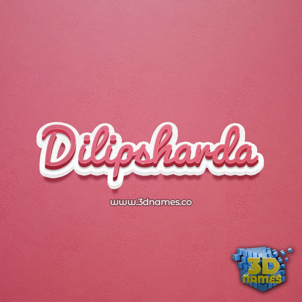 dilipsharda in Red Scribble style - 3D name wallpaper
