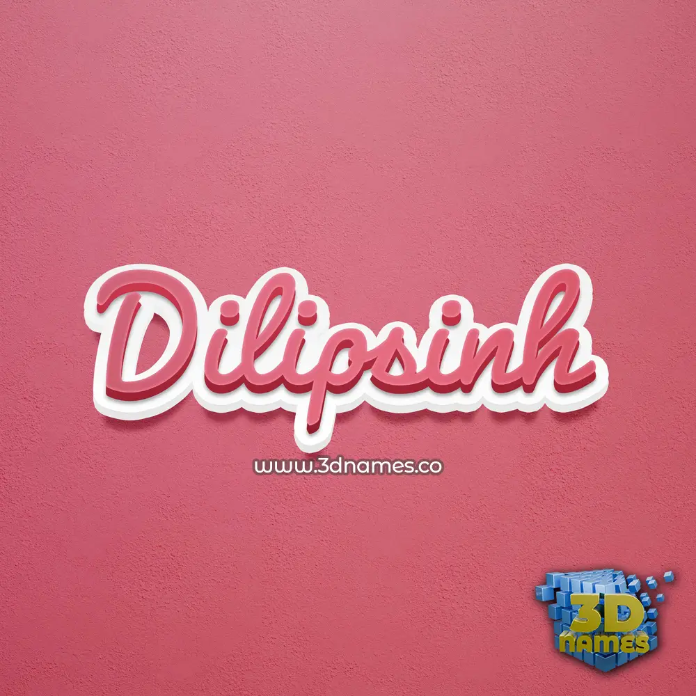 dilipsinh in Red Scribble style - 3D name wallpaper