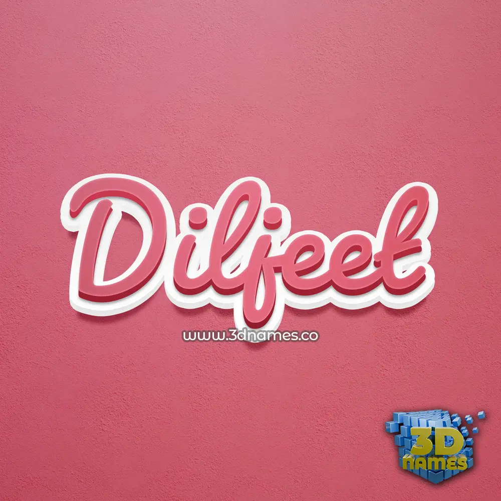 diljeet in Red Scribble style - 3D name wallpaper