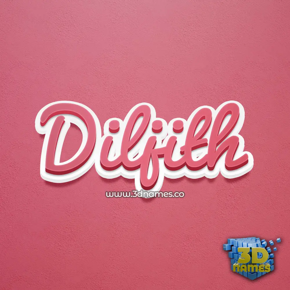 diljith in Red Scribble style - 3D name wallpaper
