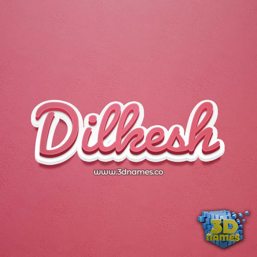 dilkesh in Red Scribble style - 3D name wallpaper