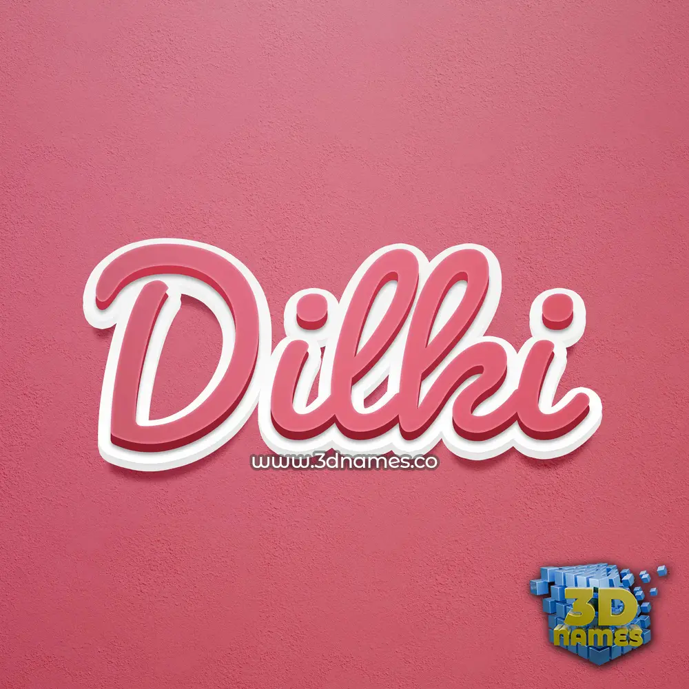 dilki in Red Scribble style - 3D name wallpaper