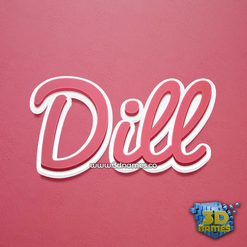 dill in Red Scribble style - 3D name wallpaper