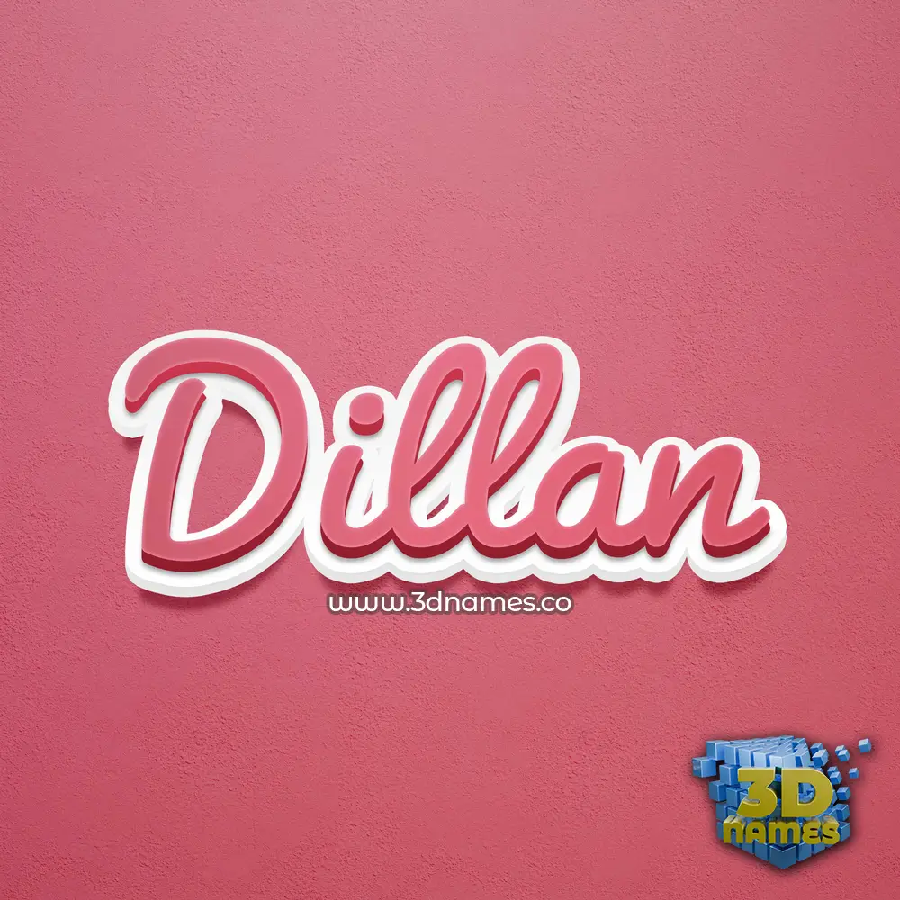 dillan in Red Scribble style - 3D name wallpaper